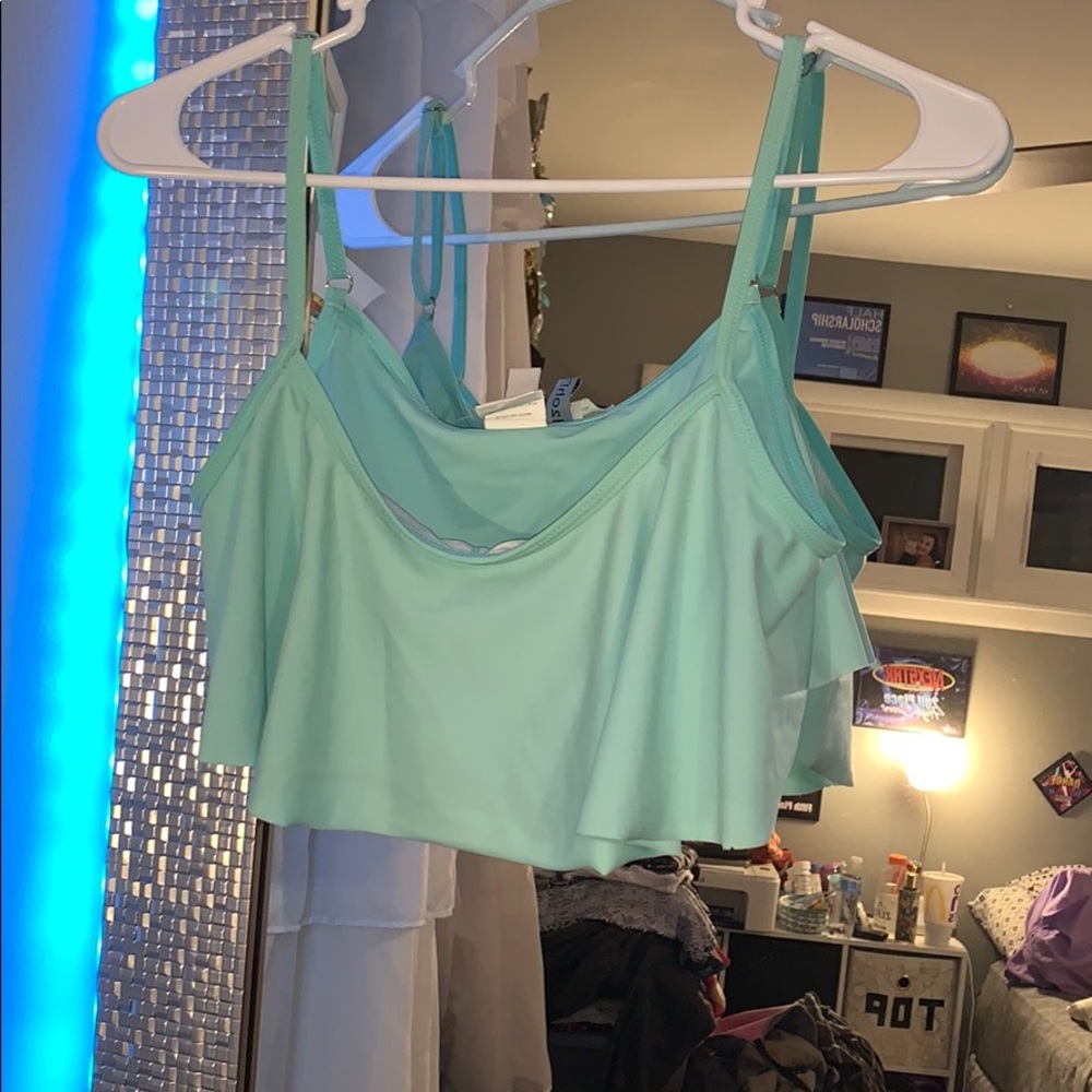 teal swim top